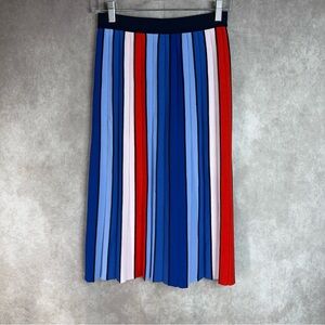 Tory Burch Sport Stripe Tech Knit Skirt In Pace Stripe Ace Blue‎ Women's Size XS